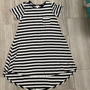 Lularoe Carly Swing Dress Size S black/white striped